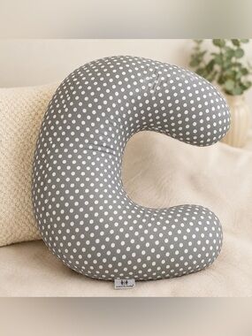 Miracle Gray & White Polka Dot C-Shaped Support Pillow